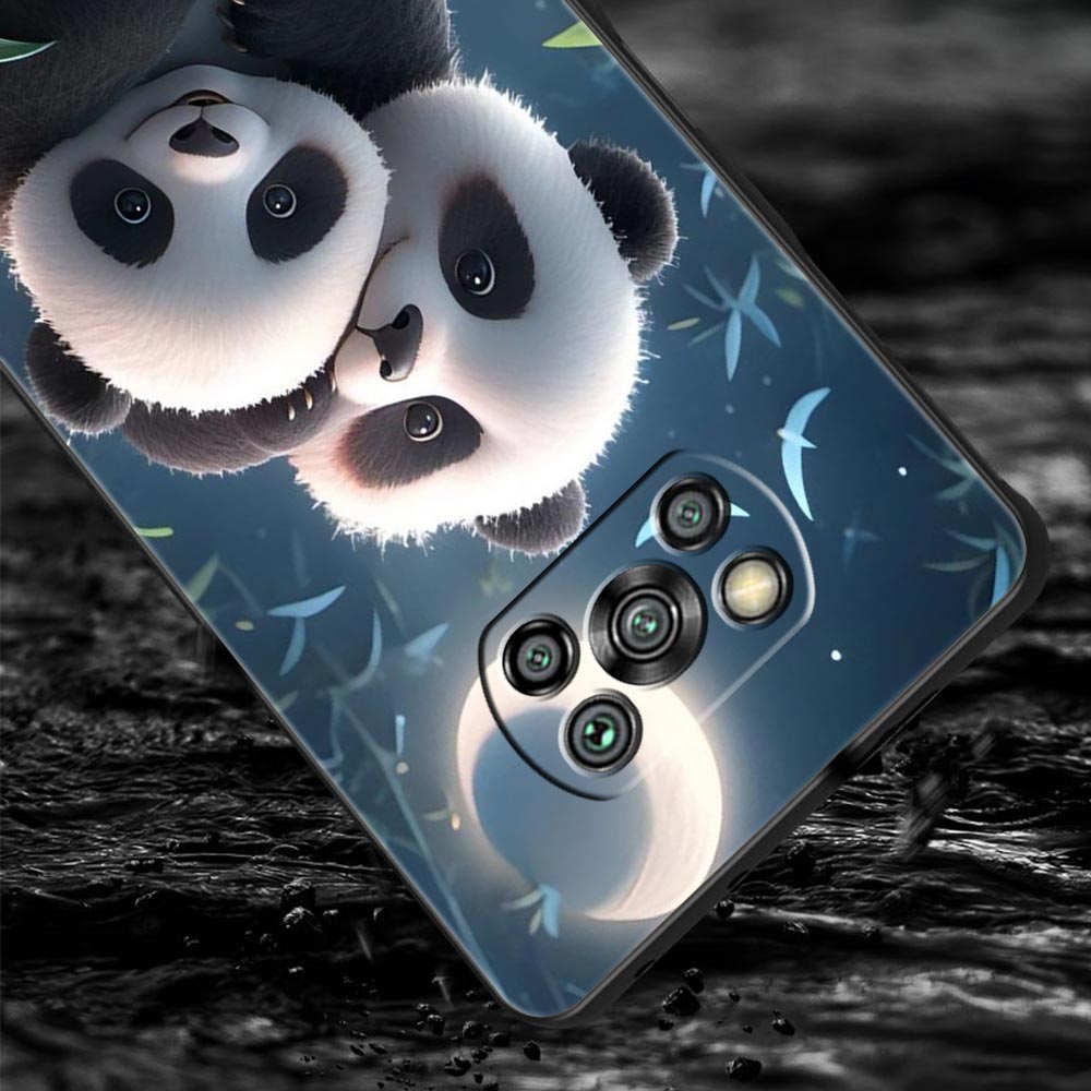 Baby Panda Phone Case Cover for Xiaomi Poco F7 Ultra F6 F5 F4 F3 X6 X5 X4 X3 NFC C51 C55 M4 GT 5G Soft TPU Shell Fundas Capas