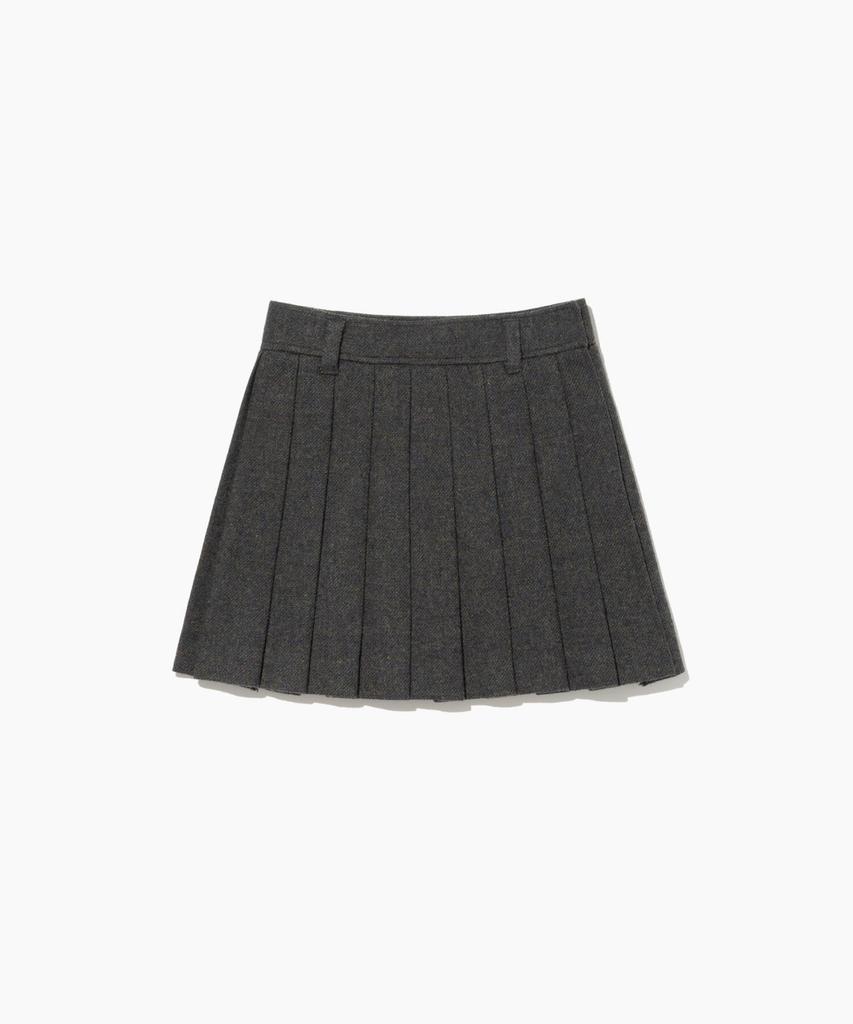 TTUDEMENT Classic Wool Mini Skirt Charcoal