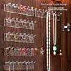 3Pcs Flower Acrylic Wall Mounted Earring Necklace Holder Jewelry Organizer Hanging Necklace Storage Rack For Door Back And Wall