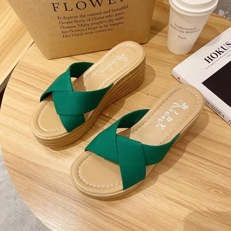 Woman Slippers Flip Flops Sandals New Style Shoes for Women High Quality Elegant Slides and Fashionable Natural Skin On Offer 39