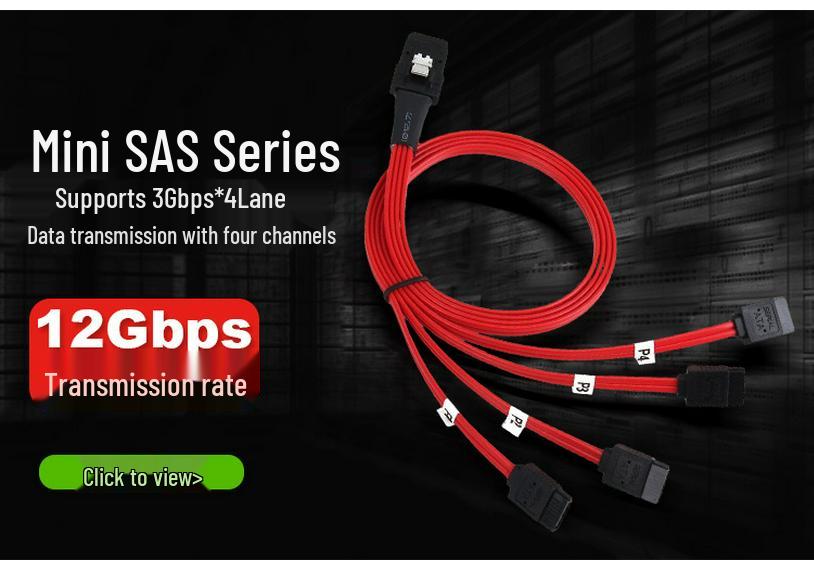 SATA to SATA Straight-Angle Server Cable for SSD and Motherboard, 12G Data Transfer