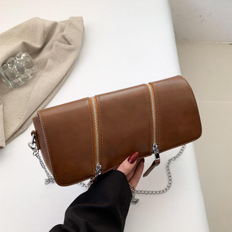 2024 New Fashion Chain Shoulder Crossbody Bag Women Double Zipper Flap Small Bag