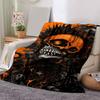 1pc Skull Printing Lightweight Flannel Blanket, Comfortable and Warm Blanket, for Camping Sofa Bed and Couch Office, in All Seasons