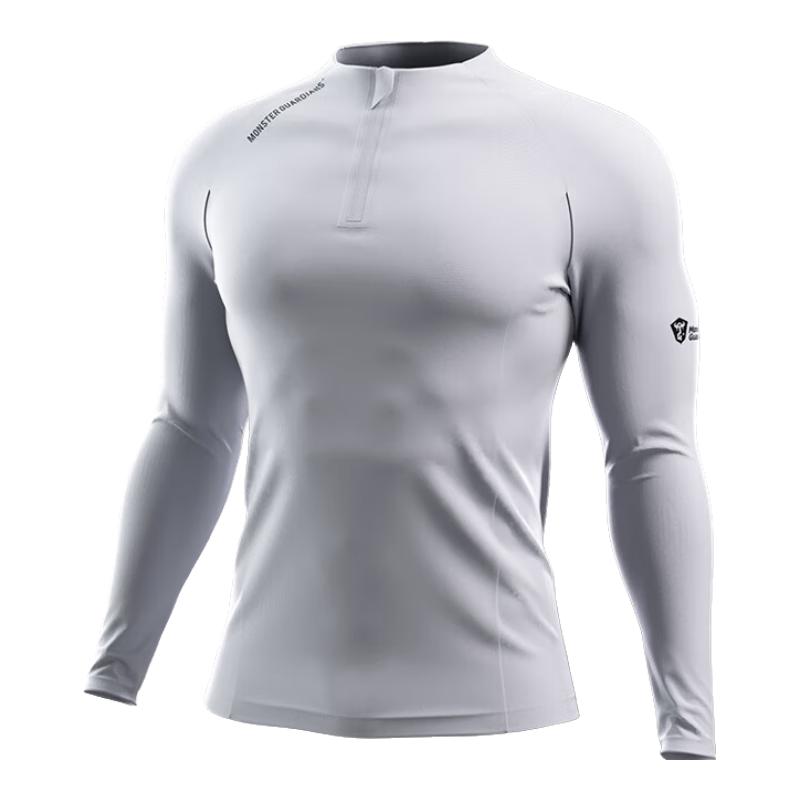Monster Guardians Men s Half-Zip Long-Sleeve Sports T-Shirt XL