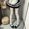 Stockings Women Gothic Suspender Lolita Thigh High Socks with Garters Punk Style Velvet Y2k Knee High Socks Thigh High Stockings