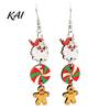 Women Seasonal Accessories 1 Pair Christmas Wooden Dangle Drop Earrings for Women, Cute Santa Fashion Jewelry Gingerbread Candy Cane Earrings, Vintage