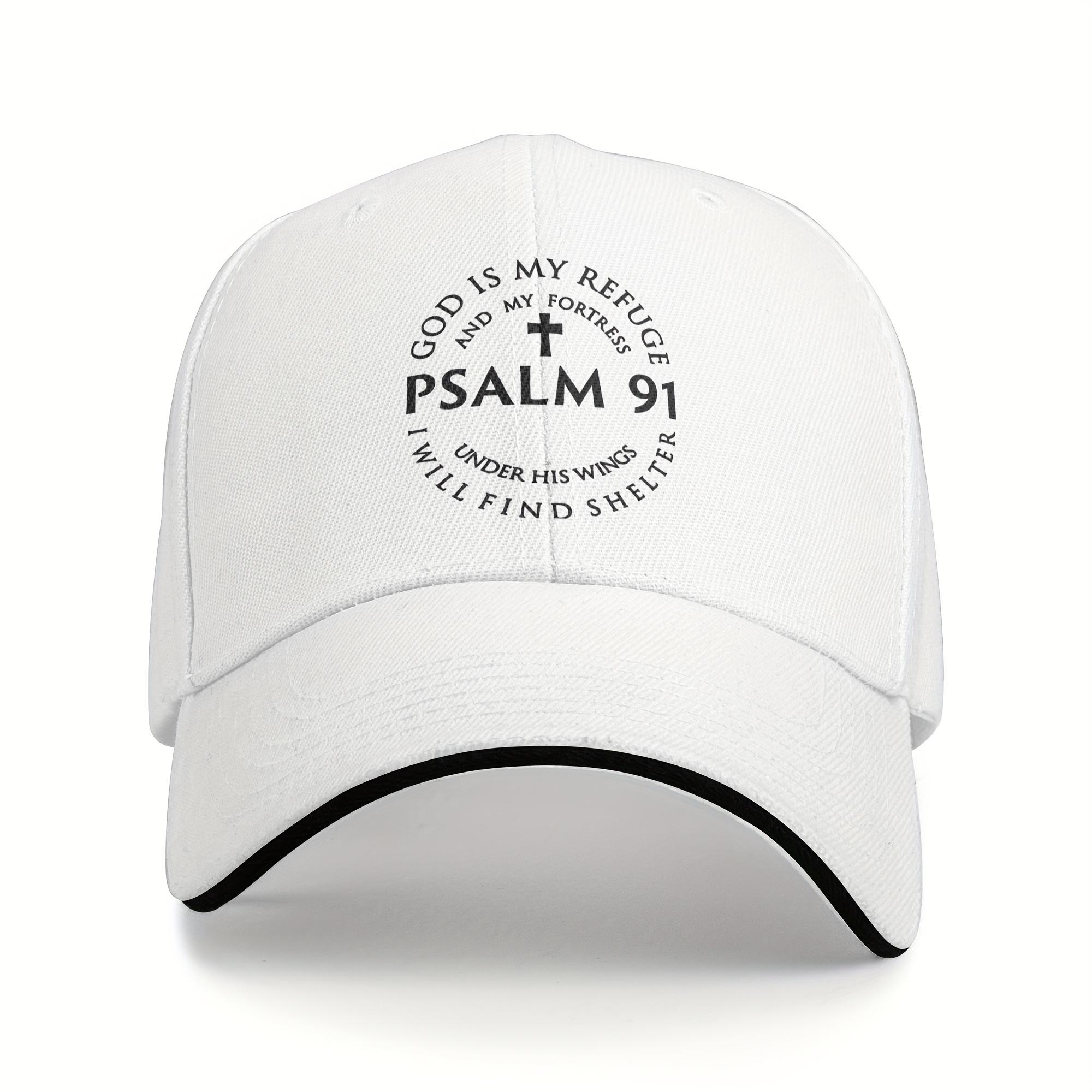 

A baseball cap emblazoned with Psalm 91 adjustable shade polyester fabric perfect for truck drivers and gifts black Adjustable