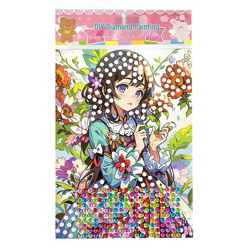 Kids' Cartoon DIY Acrylic Gem Stickers: Fun Educational Diamond Stickers for Girls