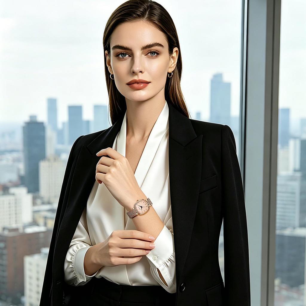 Women's Watch Square Stainless Steel Band Waterproof Cute Fashion Analog Display Adjustable Length Quartz Watch Fashion Accessory - Birthday