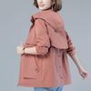 Giacca Elegante con Cappuccio Moda Primavera Donna Autunno Femminile Nuovo Cuciture Largo Corto Top con Cerniera Cappotto Coreano Signora