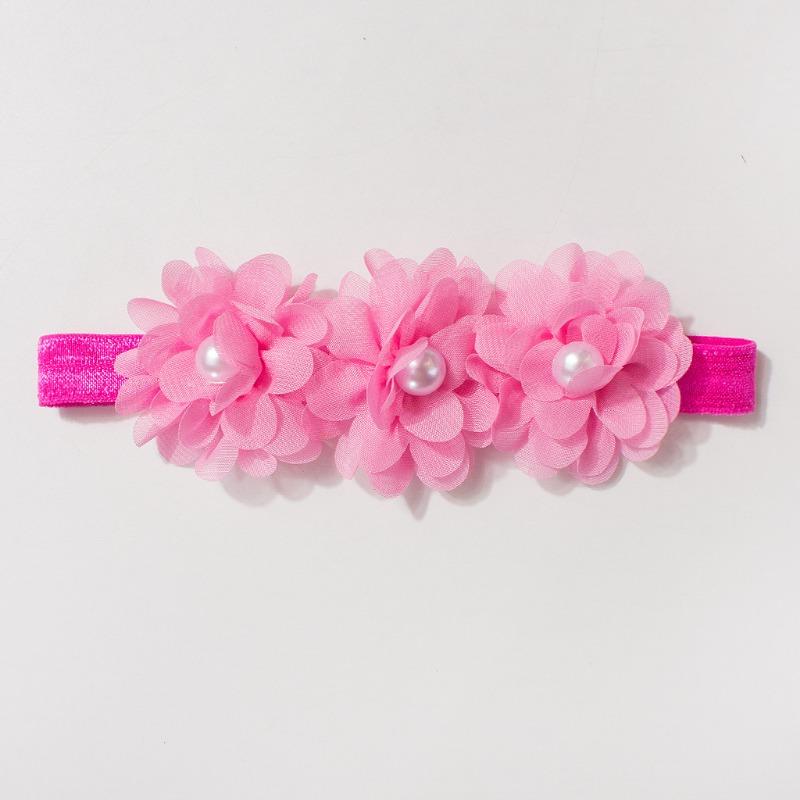 New baby elastic headband, cute chiffon bead flower children's jewelry, four seasons thin baby hair accessories
