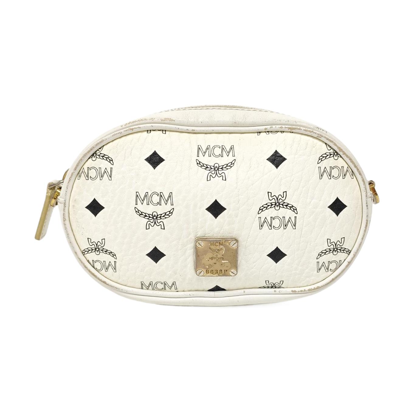 [Pre-Owned] Logo Leather Waist Bag Crossbody Small Size - Fair #1P1NBQ7 ONE SIZE