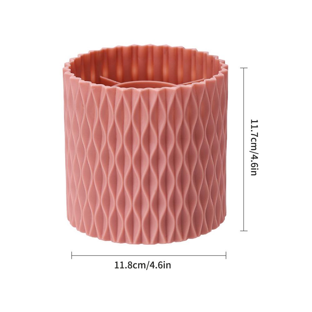 

1 шт. Настольный ящик для хранения канцелярских товаров Коробка для хранения помады и косметики Легкий роскошный стакан Вращающаяся подставка для ручек розовый