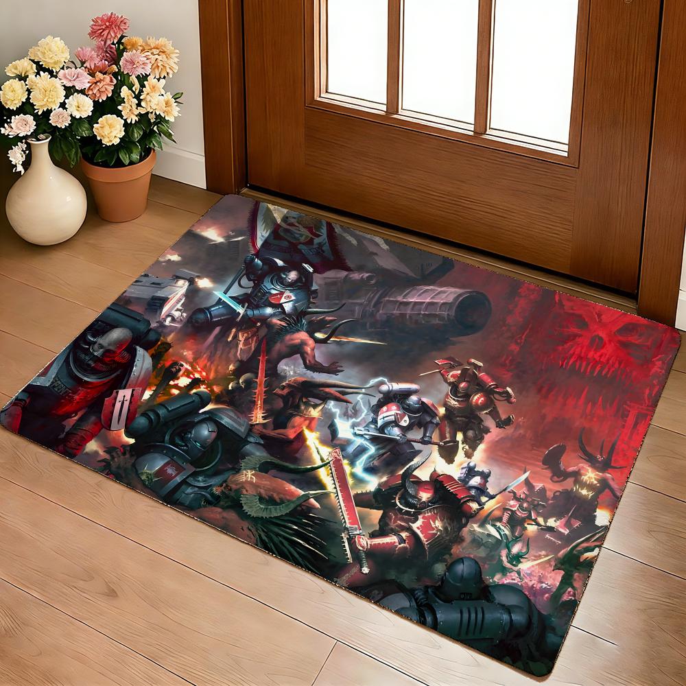 W-W-Warhammer Podložka na podlahu Útulný flanel Měkká silná protiskluzová podložka pro obývací pokoj ložnici kuchyň Dekorace Koberce