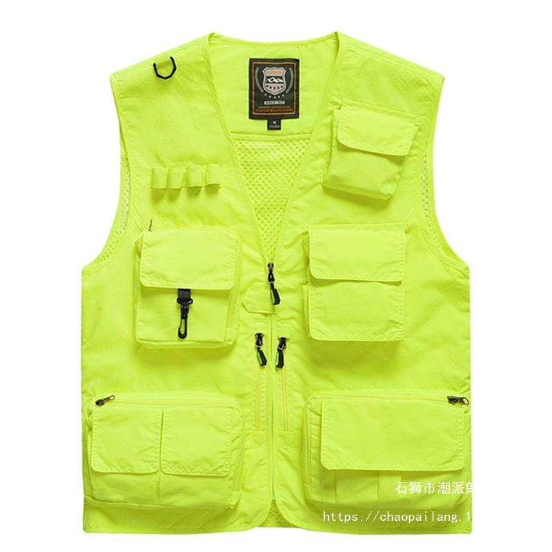 Spring and Autumn Men's Leisure Outdoor Unloadable Multifunctional Reporter Travel Photography Mesh Quick-drying Fishing Vest Men