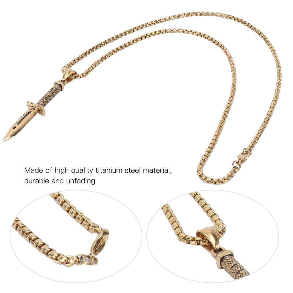 Men Knife Pendant Necklace Fashionable Male Jewelry Necklace Gift Clothes Accessory