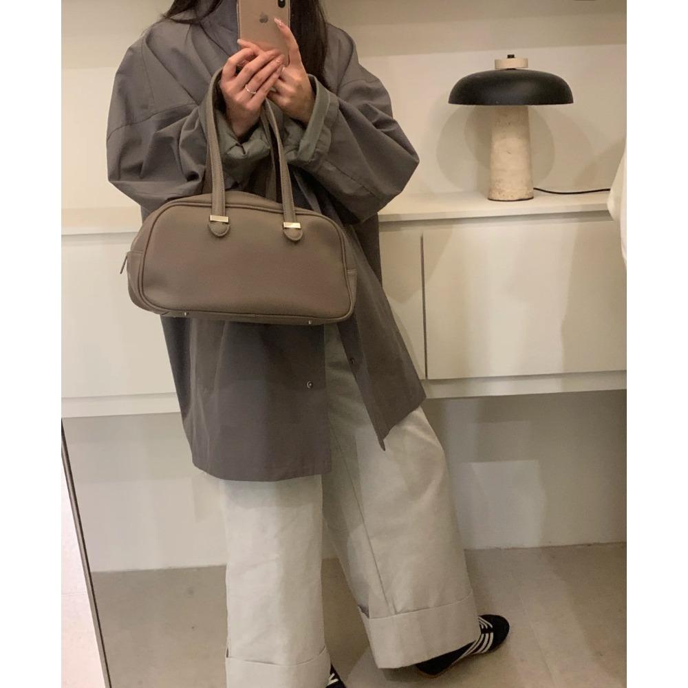 Korean Version Small Canvas Messenger Bag Togo Cowhide Large Capacity Preservation Ball Bag 2025 Real Leather Bag Handbag