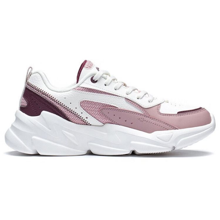 Li-Ning Comfortable Low-Top Sports Casual Shoes Women Sneakers White Rose AGLS172-2