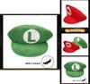 Super Mario Bros Red Green Cosplay Hat Unisex Costume Prop Gift