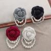 Luxury Brooches for Woman Scarves Buckle Pin Cloth Art Fabric Flower Pearl Brooch Fashion Clothing Jewelry Accessories