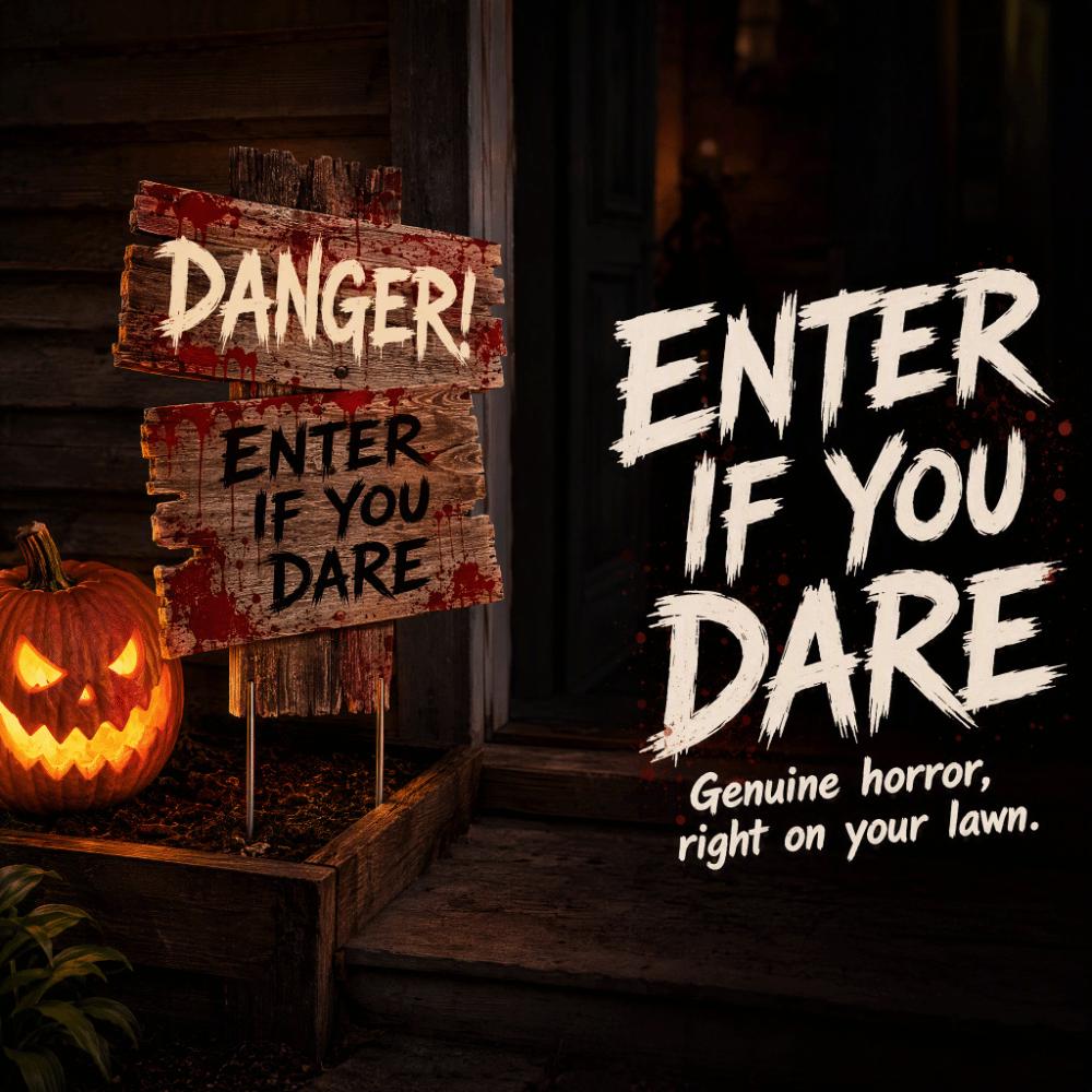 Plastic Material Halloween Warning Signs Vintage Style Yard Garden Signage Home Decor