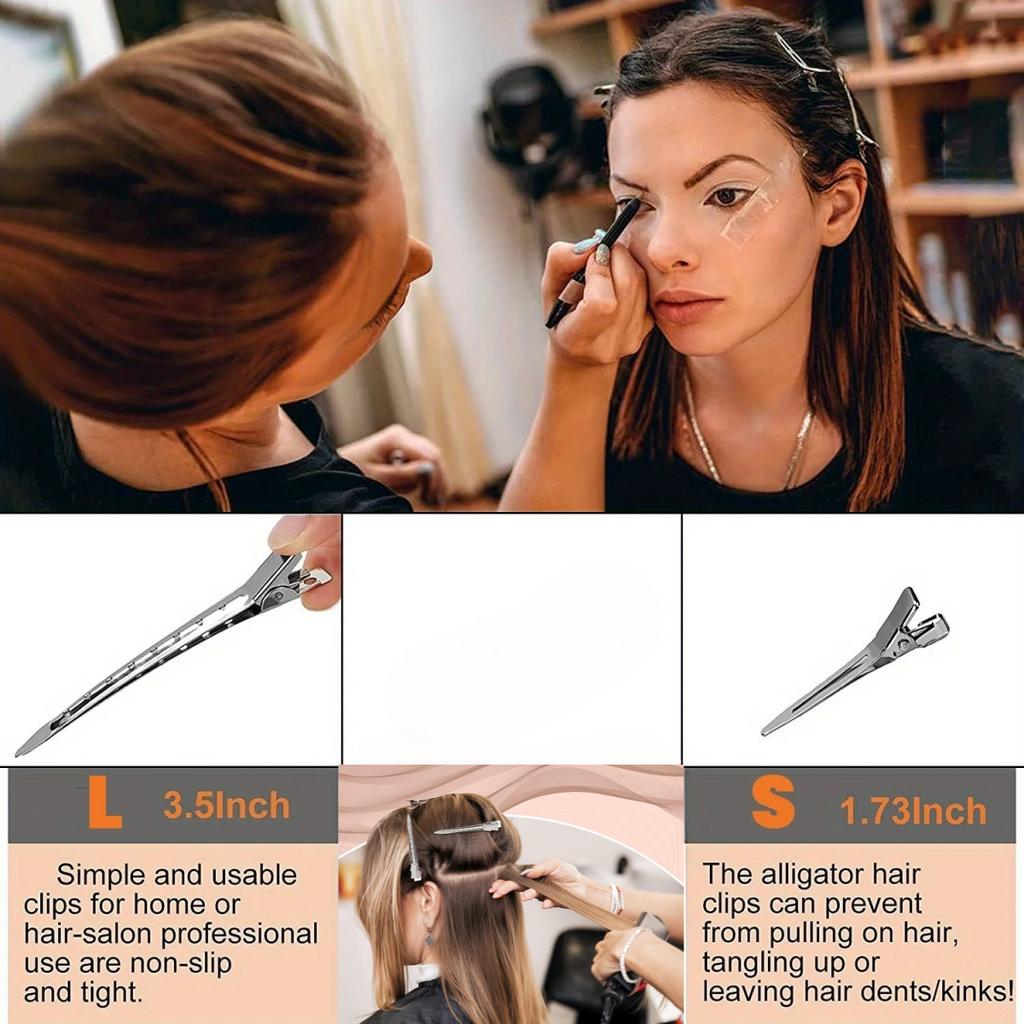 50PCS Metal Duckbill Hair Clip Salon Fixed Hair No Bend Hair Pin Curl Hair Clip Makeup No Crease Hair Clip Hairdress StylingTool