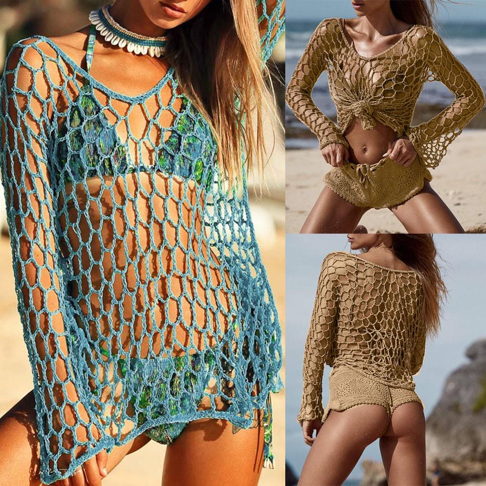 Buy Women Sexy Crochet Beach Cover Up 