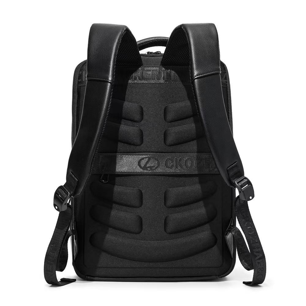 Men's Premium Leather Waterproof Laptop Backpack - Business & Travel
