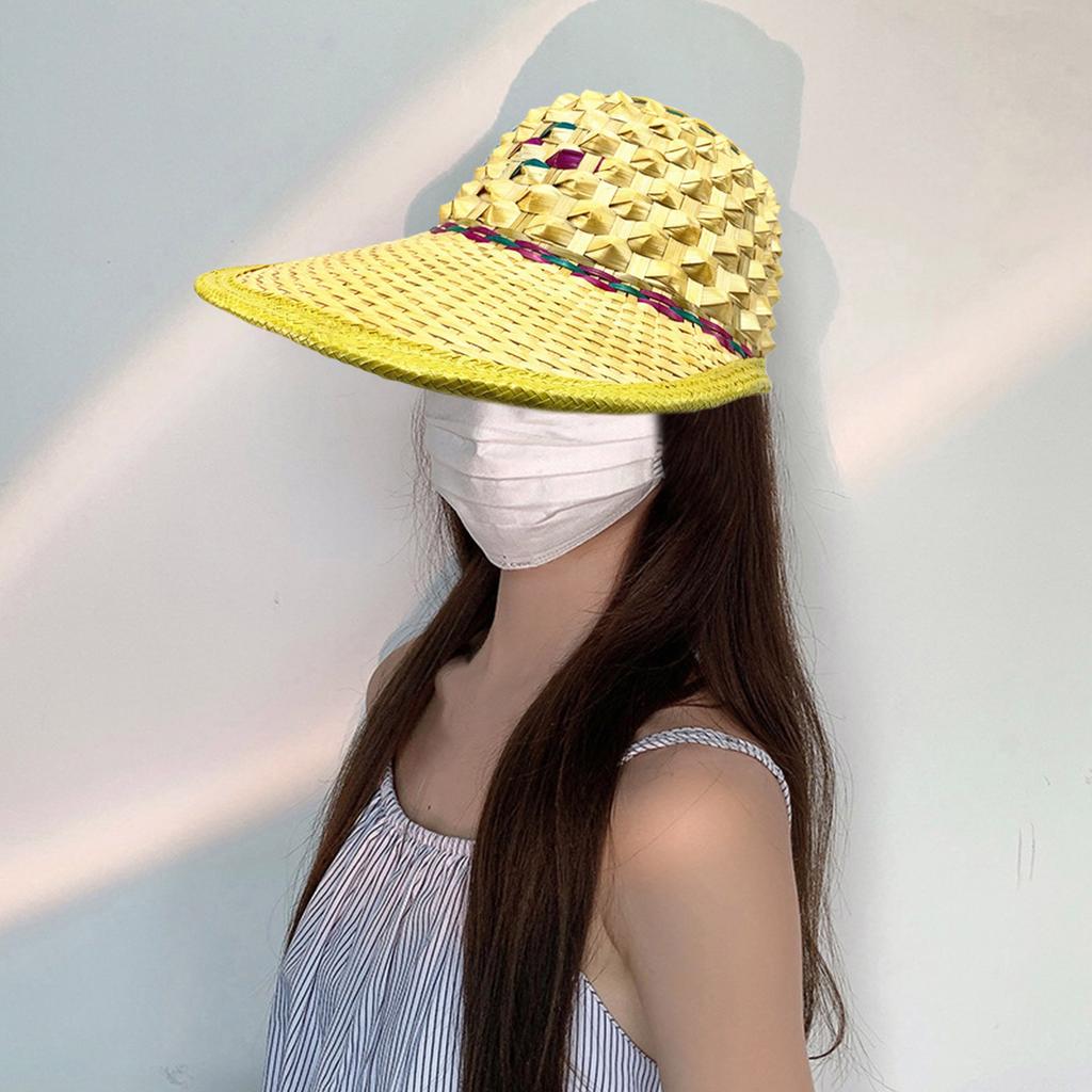 Bamboo Woven Safety Hat Construction Helmet Beanie Rattan Hat Fishing Hat for Men Fishing Gardening