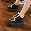 Thick-soled Velvet Snow Boots Women's 2025 Winter New Non-slip Warm Short Boots Small Inner Height-increasing Cotton Shoes