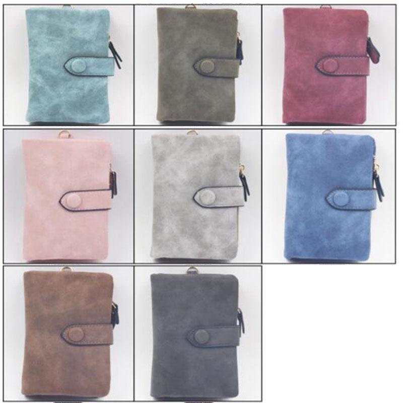Women Wallet Nubuck Leather Short Wallets Lady 3 Fold Multi-Card Holder High Quality Lady Wallets Purse Case
