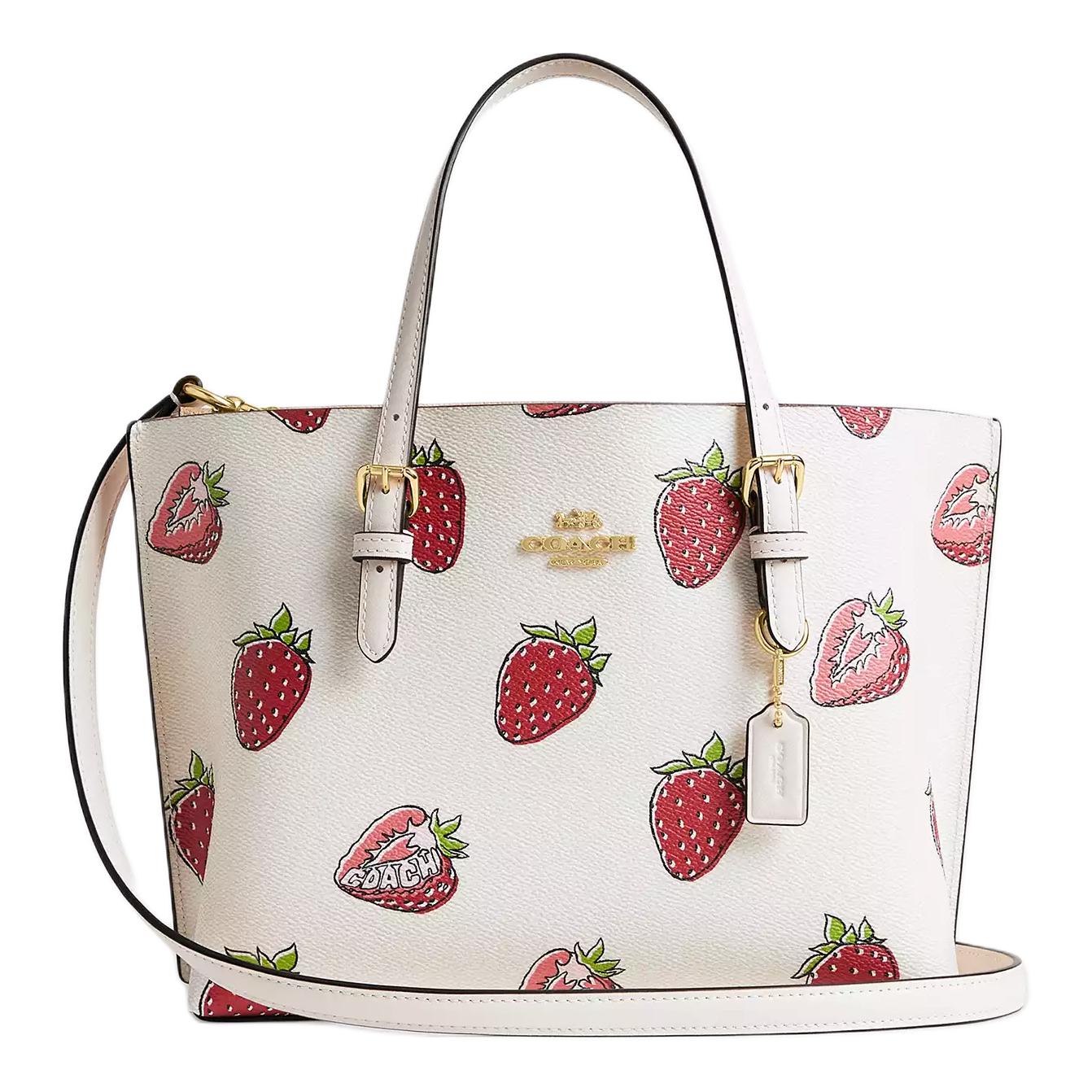 

Coach Molly 25 Logo Strawberry Print Coated Canvas Tote Bag Women tote White CAL66-IMCAH Basic Set (Bag+Dust Bag)