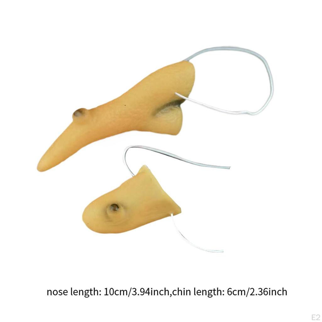 Hexen-Fake-Nase und Kinn Requisite Gesichtsteil für Festivals Maskerade Karneval Erwachsene
