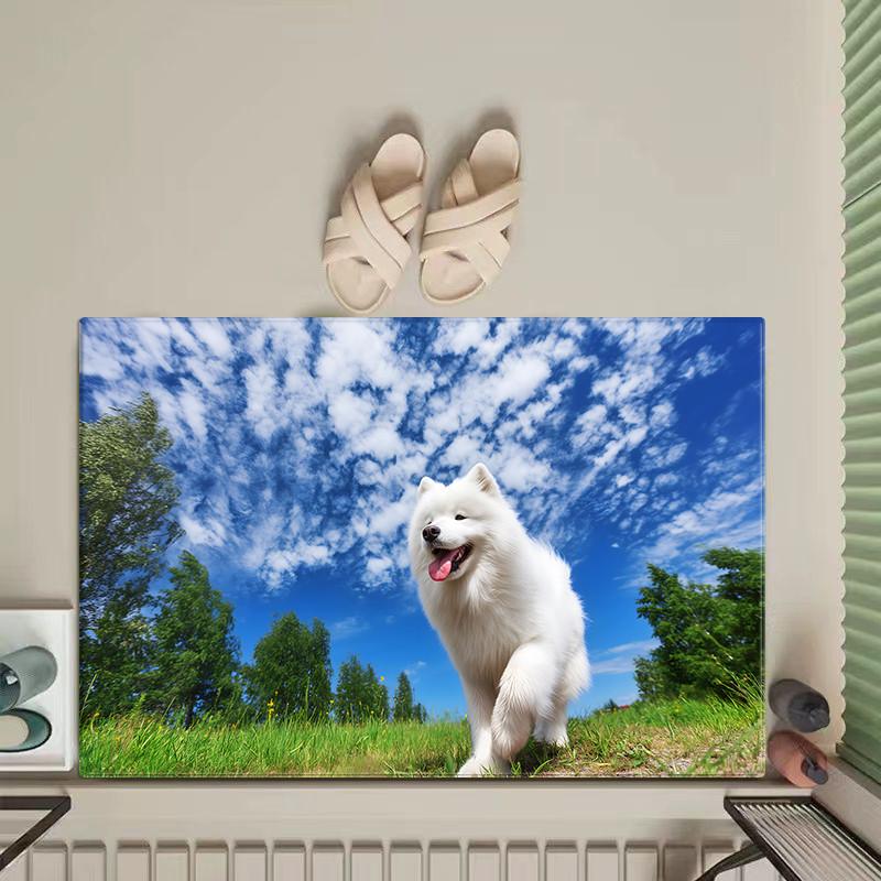 Cute Dog Mat For Bathroom Pet Pattern Floor Rug Doormat Small Toilet Carpet Soft Absorbent Mats