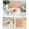 Paper Sculpture 3D Flower Greeting Card Romantic Romantic Wedding Card  For Family Friends