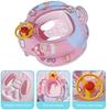 Bagima Baby Pool Float with Safety Seat & Steering Wheel Cartoon Inflatable Swim Ring Swimming Training Aid for Kids Ages 1-6 Years