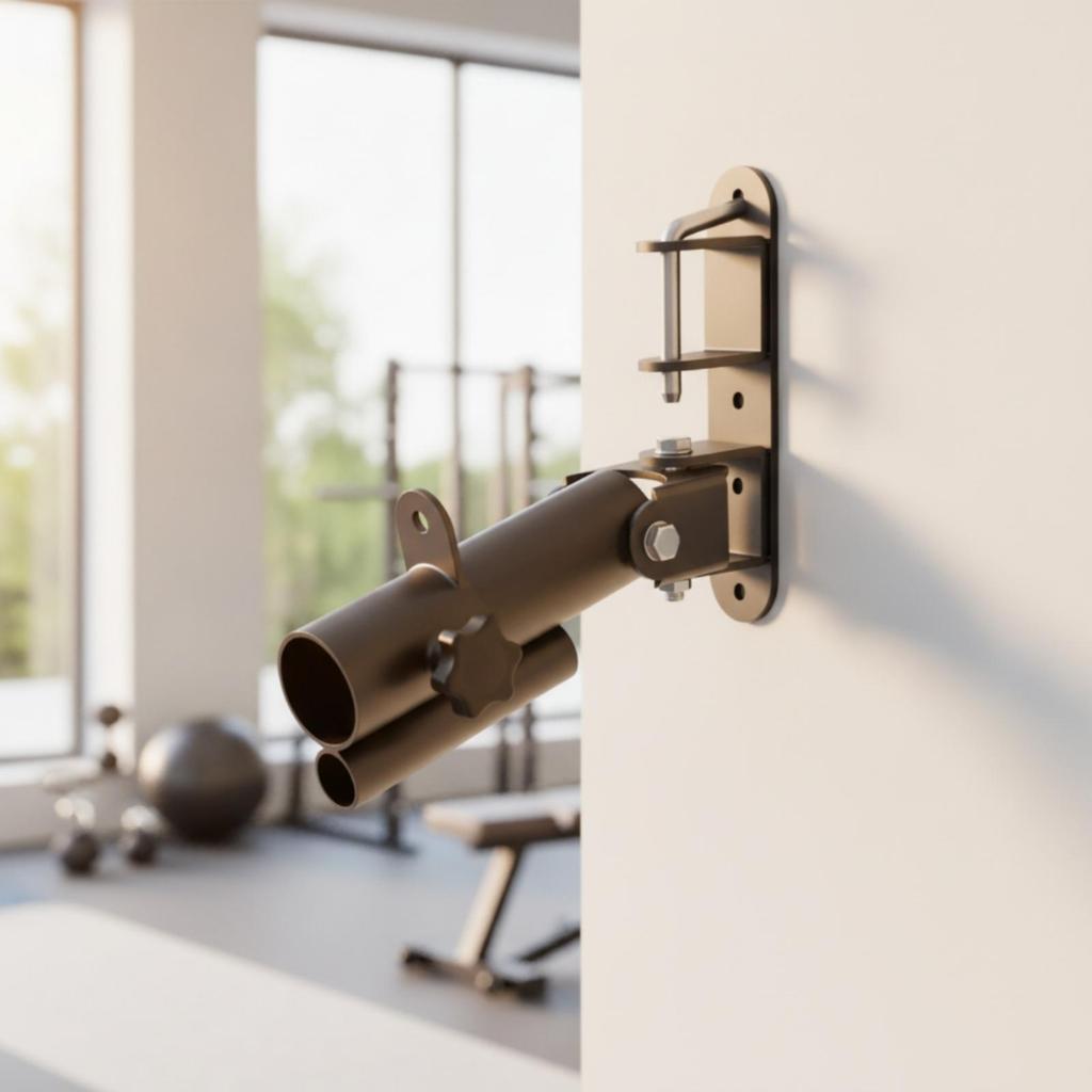Wall-Attached Barbell Anchor Adjustable Heavy-Duty Row Attachment