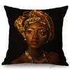 Fashion African Black Woman Girl Luxury Elegant Home Decorative Sofa Pillow Case Beauty Salon Decoration African Cushion Cover