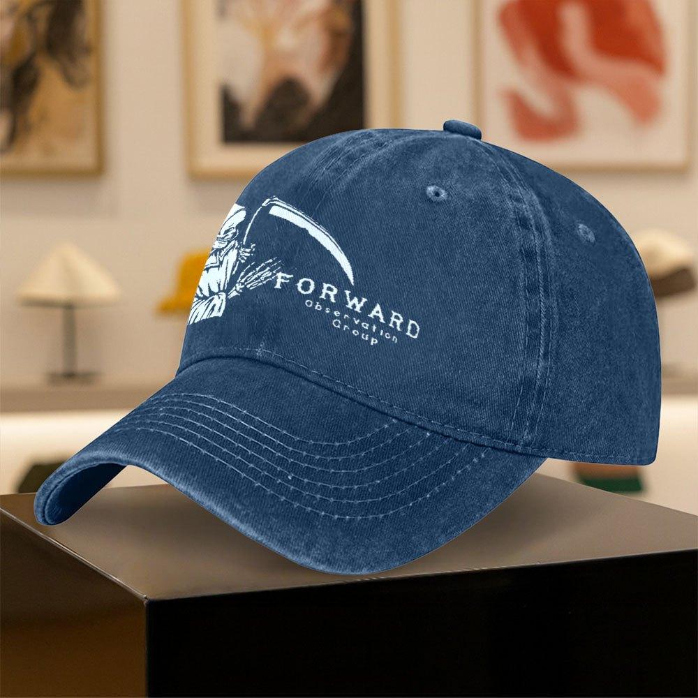 Classic Trendy Grim Reaper Scythe Print Forward Observation Group Style Baseball Cap Best Accessory for Men And Women Fashiona