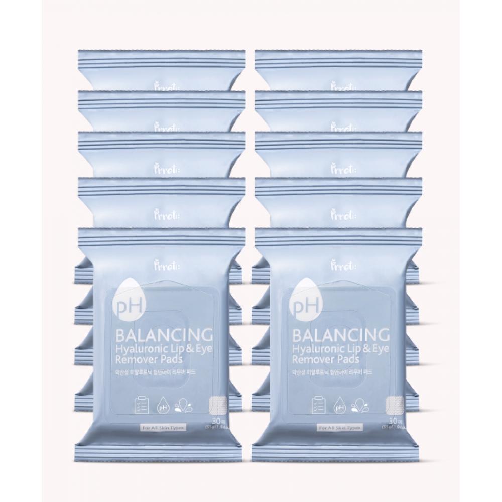 Prreti Mildly Acidic Hyaluronic Lip Eye Remover Pads 30 Sheets 10 Packs NONE