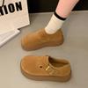 Retro thick-soled women wear new versatile muffin shoes in autumn, and women with one foot pedal Doudou shoes
