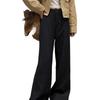 Women's Khaki Wide-Leg Trousers - Spring/Autumn 2026 High-End Slim Straight-Leg Suit Pants