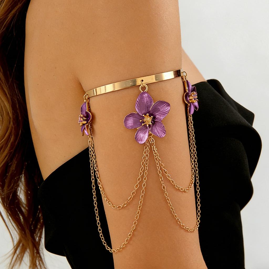 Punk Metal Tassel Adjustable Open Arm Chain Fashion Beach Vacation Accessory For Women Jewelry