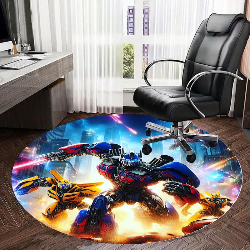 1pc TransformersRevenge of the Fallen Round carpet, Made of Polyester,Perfect for Decorating Office Chairs, Living Rooms,Vibrant Decorative Rug