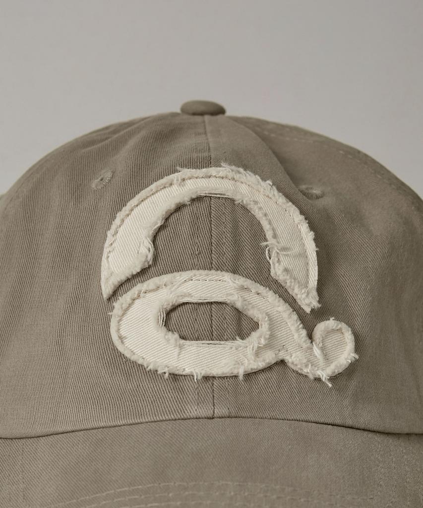 Kyuseu Washed Logo Ball Cap - Ash Beige/White