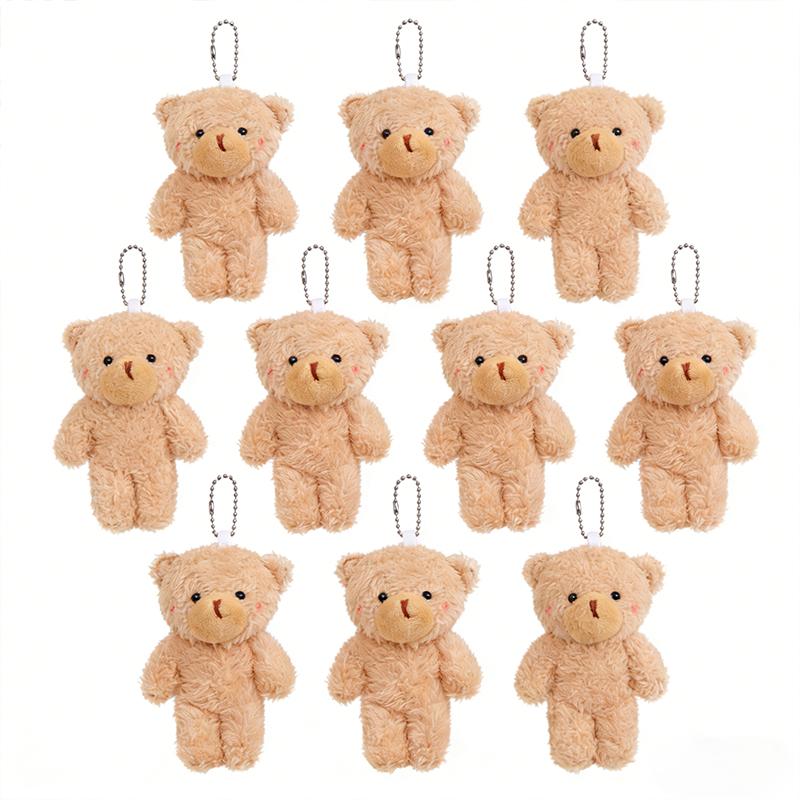 10 Stuks Mini Knuffelberen Schattig Dier Klein Beer Poppetje Speelgoed Sleutelhanger Tas Hanger Ornament Zacht Knuffeldier Meisjesfeest Cadeau 10pcs