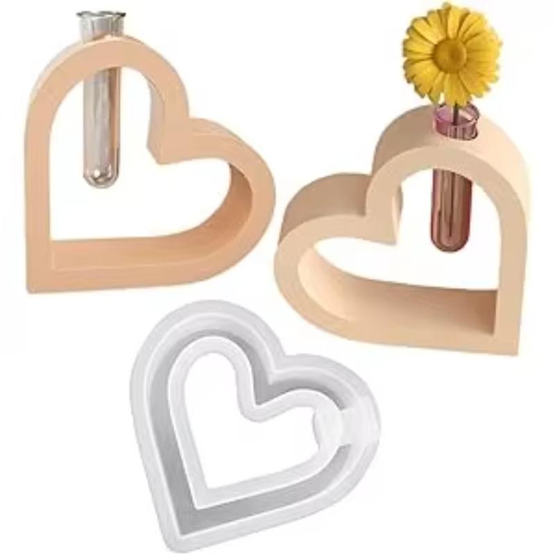 Heart Shape Vase Silicone Mold,vase Casting Silicone Mold,heart Shape Vase Tray,cast Mold For Concrete Plaster Decoration