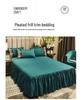 Solid Color Princess Style Brushed Bed Skirt with Dustproof Full Wrap