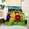 1pc Flannel Throw Blanket, Teletubbies,Outdoor,FriendshipPattern Printed Blanket, Warm Cozy Soft Blanket For Couch Bed Sofa Car Office Campi