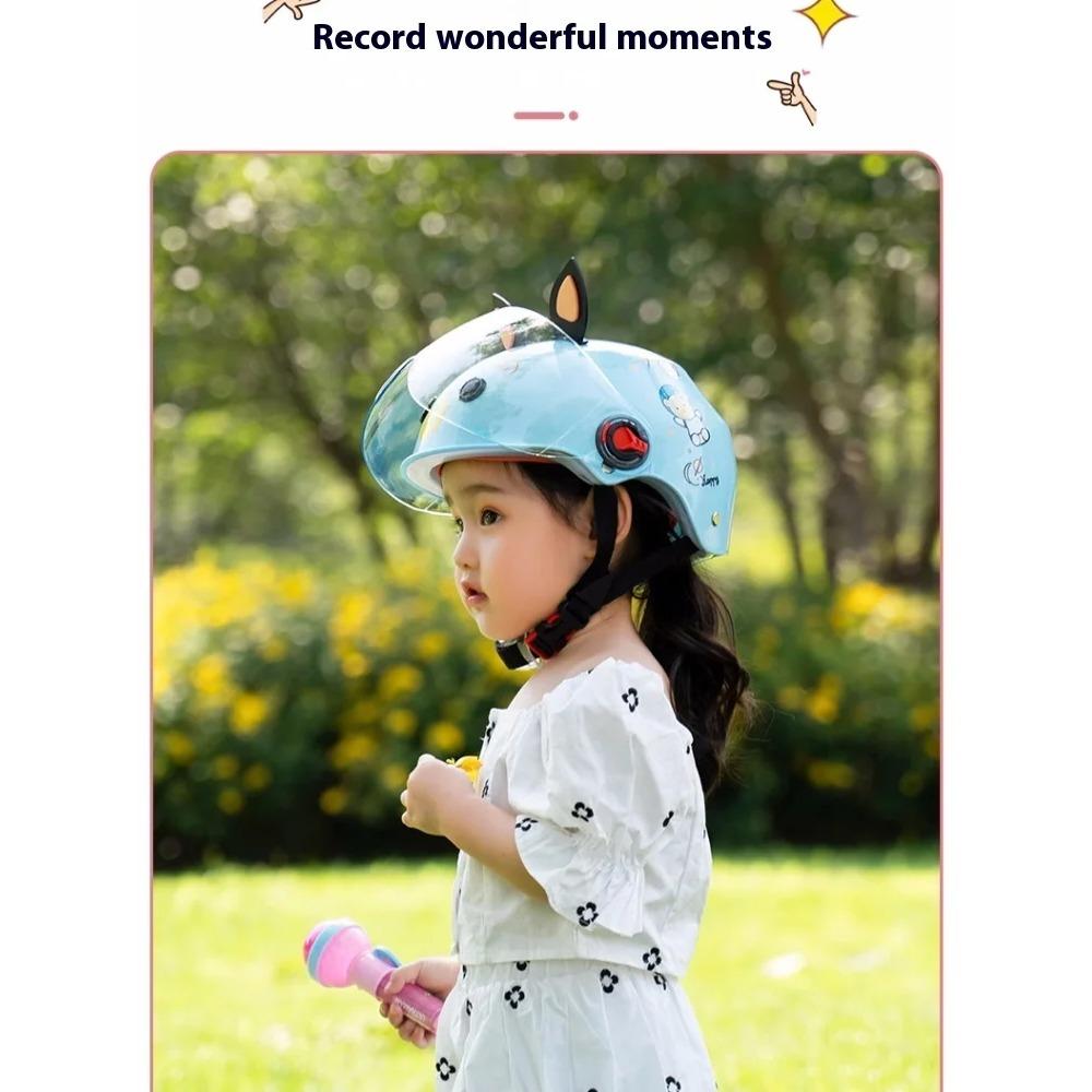2024 New 3C Certified Children Helmet Girls Boys Electric Vehicles Four Seasons Battery Motorcycle Hard Hats Riding Half Helmets